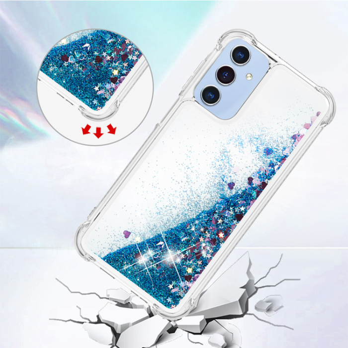 A-One Brand - Galaxy A17/A26 Mobilskal Glitter Quicksand TPU - Blå