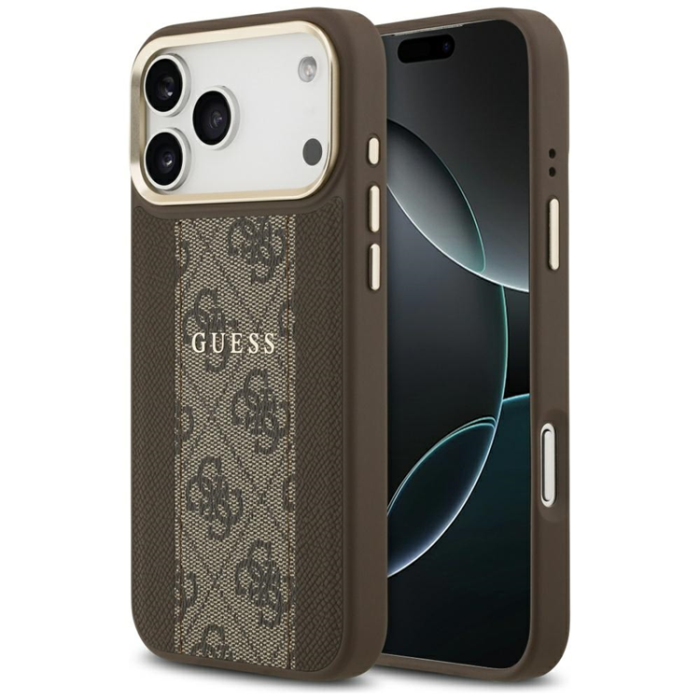 Guess - Guess iPhone 17 Pro Max Mobilskal Magsafe Stripe - Brun