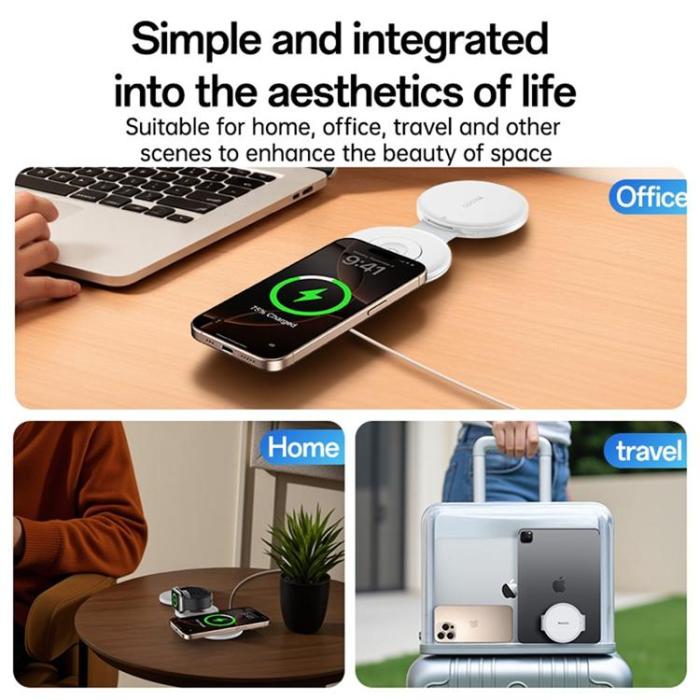 Yesido - YESIDO 5in1 Trådlös Laddare iPhone, Apple Watch, Airpods DS29 - Vit