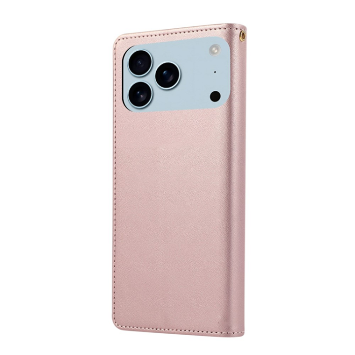 A-One Brand - iPhone 17 Pro Max Plånboksfodral RFID Rhombus Läder - Roséguld