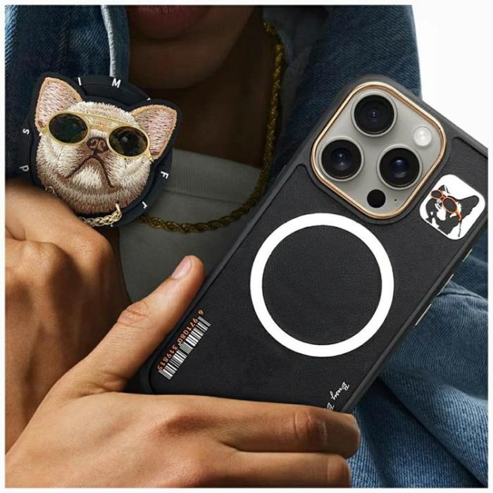 NIMMY - Nimmy iPhone 16 Pro Mobilskal MagSafe Glasses Cool Dog - Svart