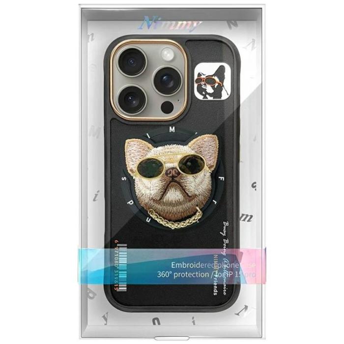 NIMMY - Nimmy iPhone 16 Pro Mobilskal MagSafe Glasses Cool Dog - Svart
