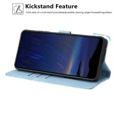 OEM - Samsung Galaxy A37 Pl&aring;nboksfodral Konstl&auml;der Blomm&ouml;nster - Ljusbl&aring;