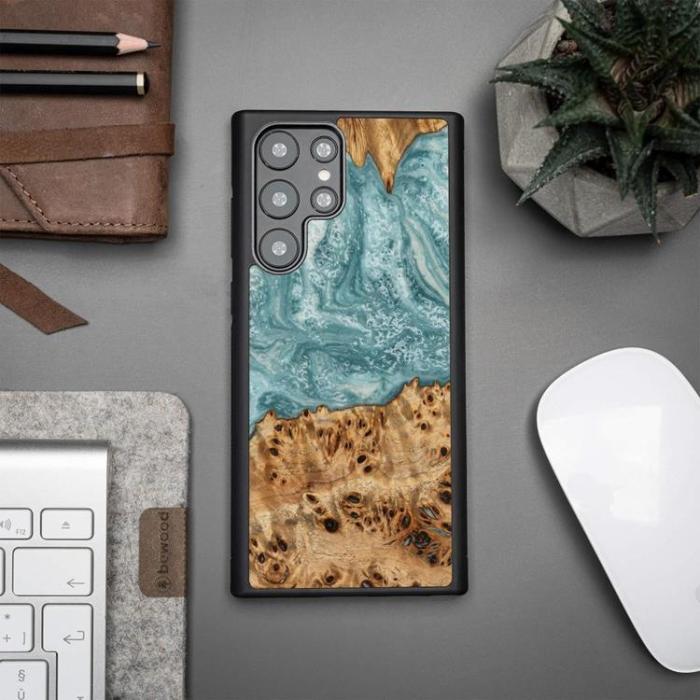 Bewood - Bewood Galaxy S22 Ultra Mobilskal Unique Uranus - Blå/Vit