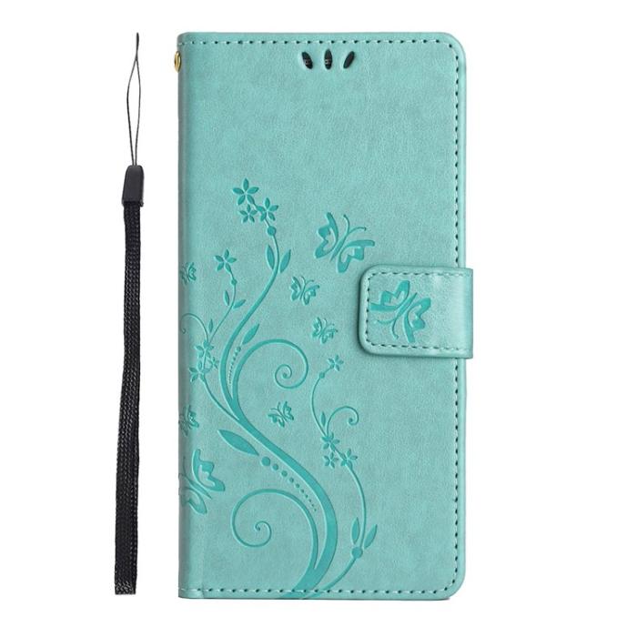 A-One Brand - Google Pixel 6a Plånboksfodral Imprinted Butterfly - Turkos