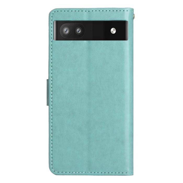 A-One Brand - Google Pixel 6a Plånboksfodral Imprinted Butterfly - Turkos