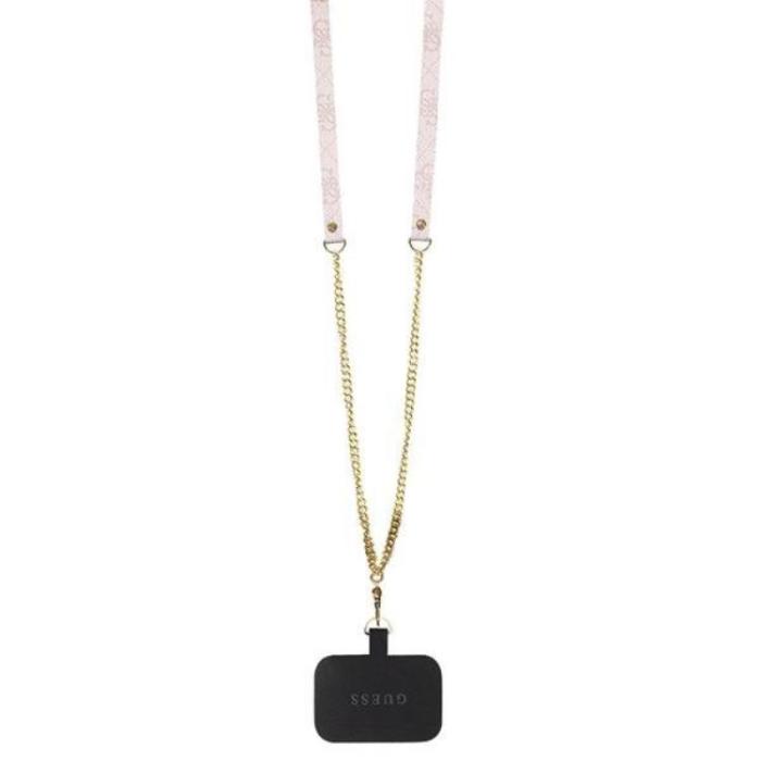 Guess - Guess iPhone 11/XR Mobilskal Crossbody Metall Logo - Rosa