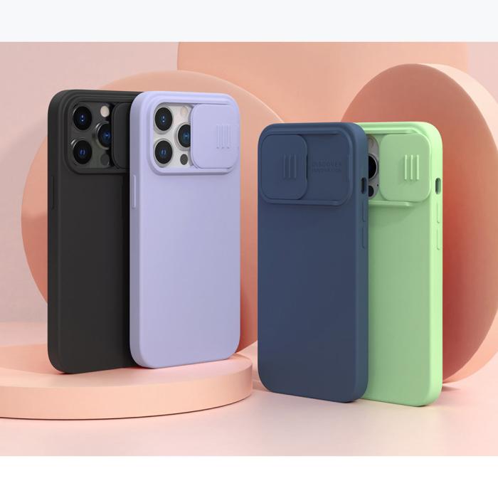 UTGATT1 - Nillkin CamShield Silky Silikon Skal iPhone 13 Pro - Svart