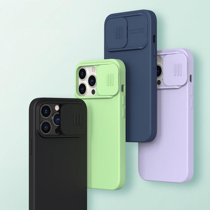 UTGATT1 - Nillkin CamShield Silky Silikon Skal iPhone 13 Pro - Svart