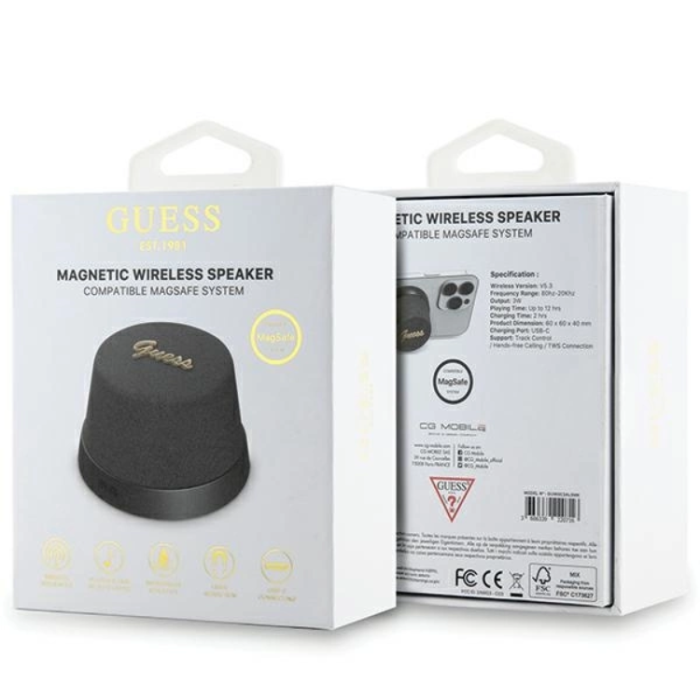 Guess - Guess Bluetooth Högtalare Magnetic Script Metal - Svart