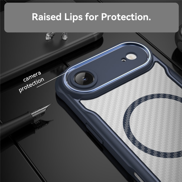 A-One Brand - iPhone 17 Air Mobilskal MagSafe Carbon Fiber - Blå