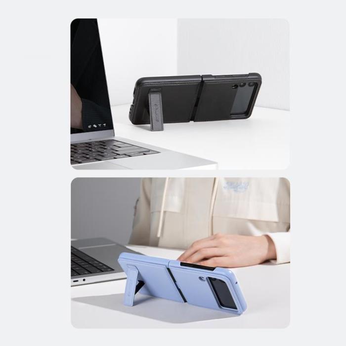 Nillkin - Nillkin Galaxy Z Flip 3 Skal Qin Läder Hölster - Svart