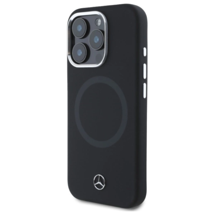 Mercedes - Mercedes iPhone 16 Pro Max Mobilskal MagSafe Silikon Tonal Logo - Svart