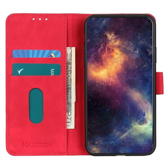 KHAZNEH - KHAZNEH Asus Zenfone 9 Plånboksfodral Retro Flip - Röd