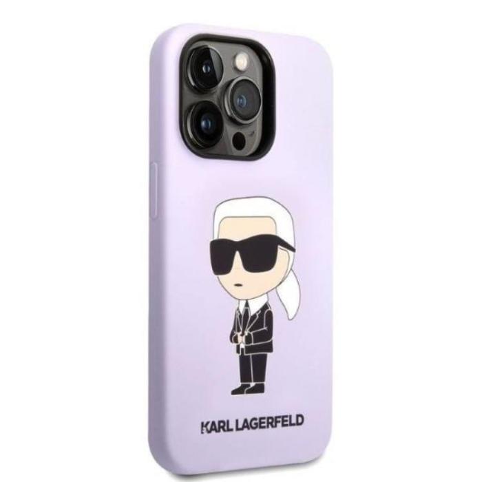 KARL LAGERFELD - Karl Lagerfeld iPhone 14 Pro Max Skal Silicone Ikonik - Lila