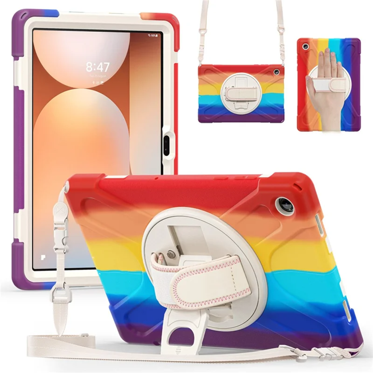Galaxy Tab A11 Plus Mobilskal Kickstand Silikon Axelrem (Colorful Röd) | 2353 | AlltMobil