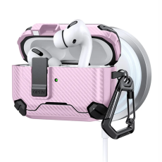 A-One Brand - AirPods Pro Skal Magsafe Carbon Fiber - Svart/Rosa