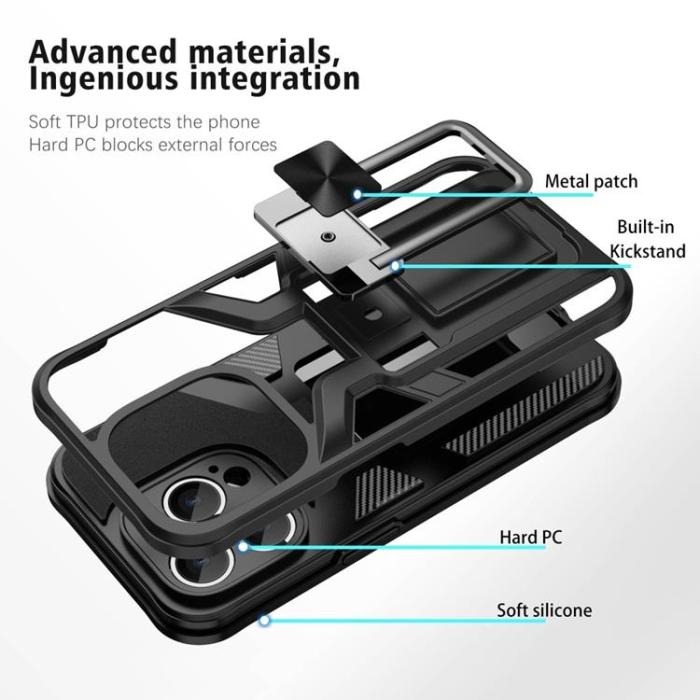 OEM - iPhone 14 Pro Max Skal Kickstand - Svart