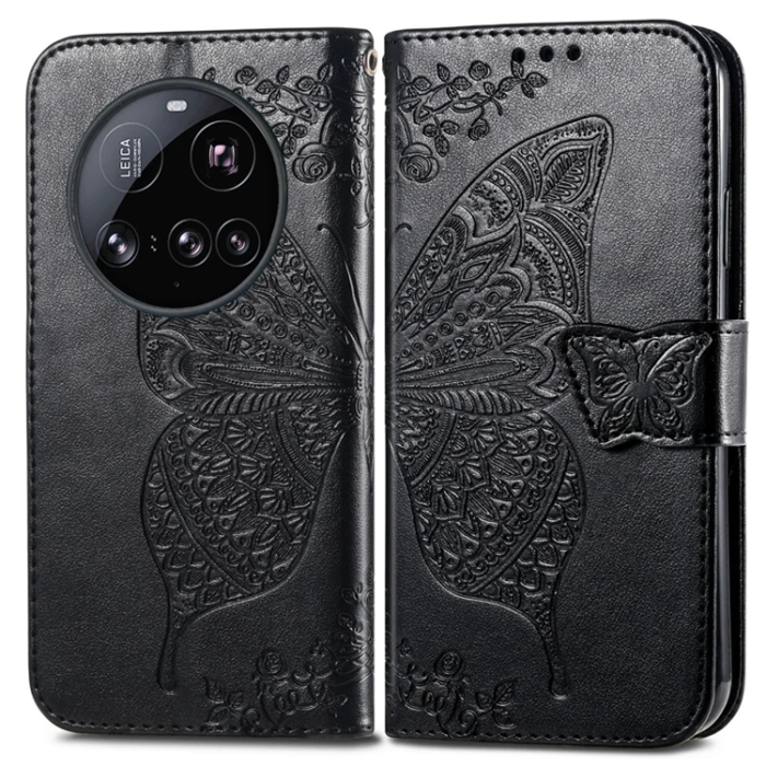 A-One Brand - Xiaomi 15 Ultra Plånboksfodral Butterfly Pattern - Svart