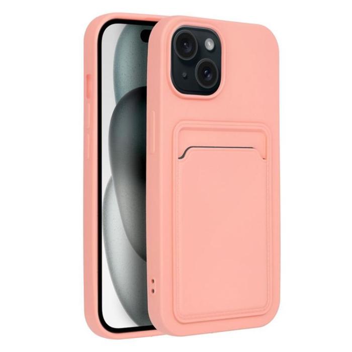 OEM - iPhone 15 Mobilskal Korthållare - Rosa
