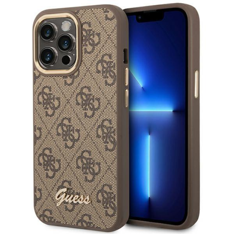 GUESS iPhone 14 Pro Skal Vintage Gold Logo - Brun | 2353 | AlltMobil