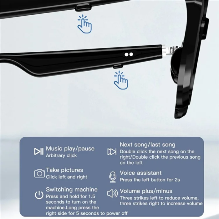 OEM - Smart Glasses Bluetooth-kompatibla hörlurar G01-09 - Svart