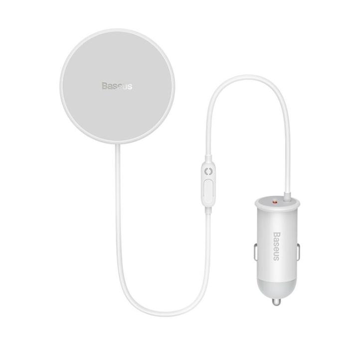 BASEUS - Baseus Magsafe Trådlös Billaddare 15W Luftventil Till Typ-C 25W - Vit