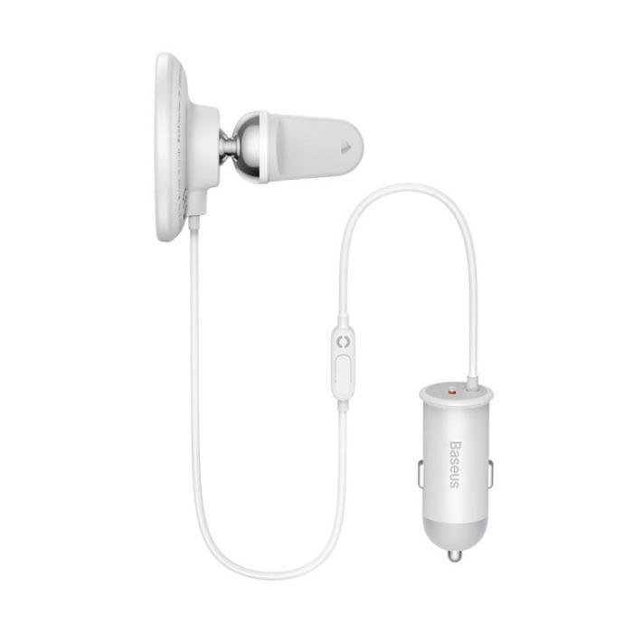 BASEUS - Baseus Magsafe Trådlös Billaddare 15W Luftventil Till Typ-C 25W - Vit