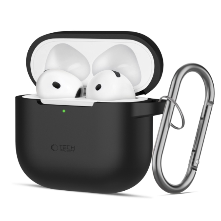 Tech-Protect Airpods 4 Skal Silikon Hook - Svart | 2353 | AlltMobil