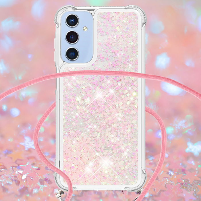 A-One Brand - Galaxy A17 / A26 Mobilskal med Snodd - Rosa / Pentagrams