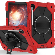 A-One Brand - Galaxy Tab S10 FE/S9 FE/S9 Skal Kickstand med Rem - Röd/Svart