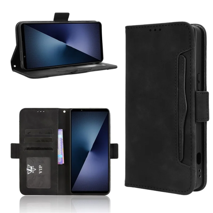 A-One Brand - Sony Xperia 1 VII Plånboksfodral Läder - Svart