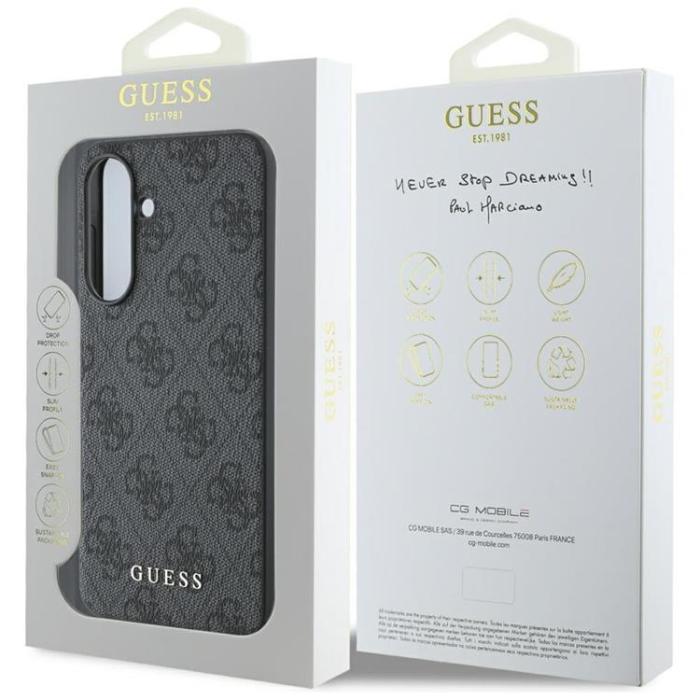 Guess - Guess Galaxy A56 Mobilskal 4G Metal Gold Logo - Svart