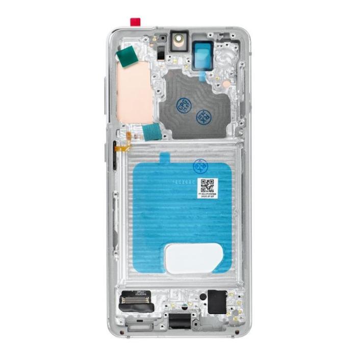 OEM - SAMSUNG S21 5G Skärm med LCD-display SOFT OLED - Vit