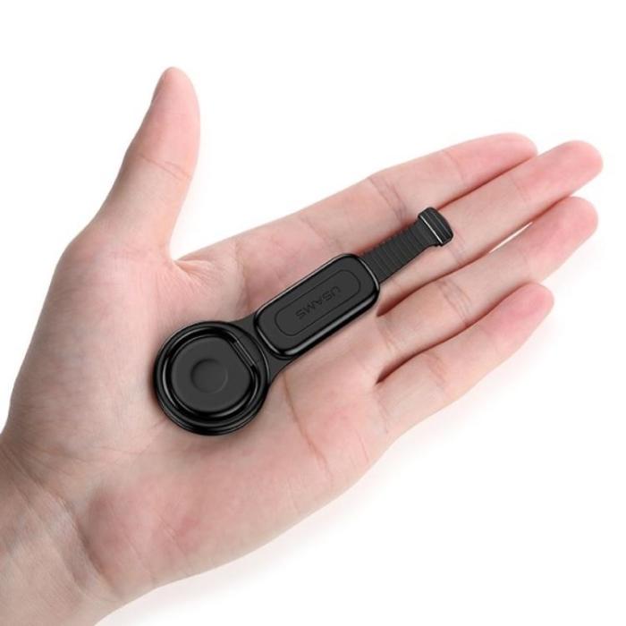 USAMS - USAMS Lightning till 2xLightning Adapter med Ringhållare SJ274LN01 - Svart