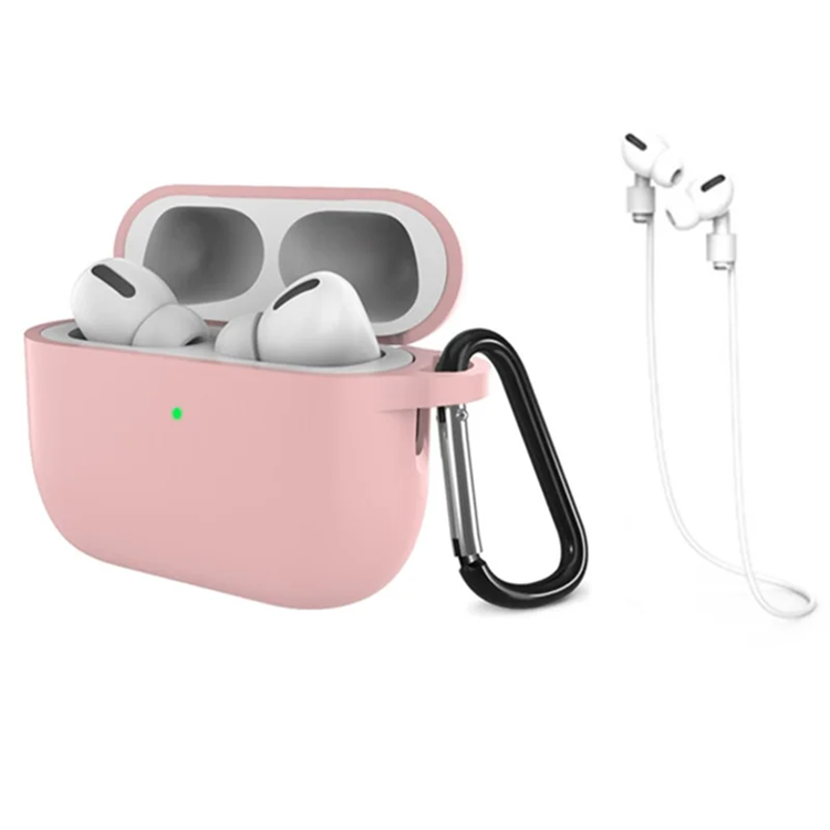 Airpods Pro 3 Mobilskal Silikon med Anti-förlorad Rem (Rosa) | 2353 | AlltMobil