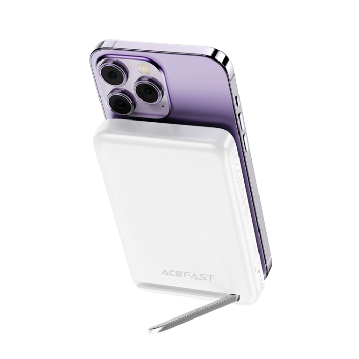 Acefast - Acefast Trådlös Powerbank 10000mAh 20W med Kabel - Vit