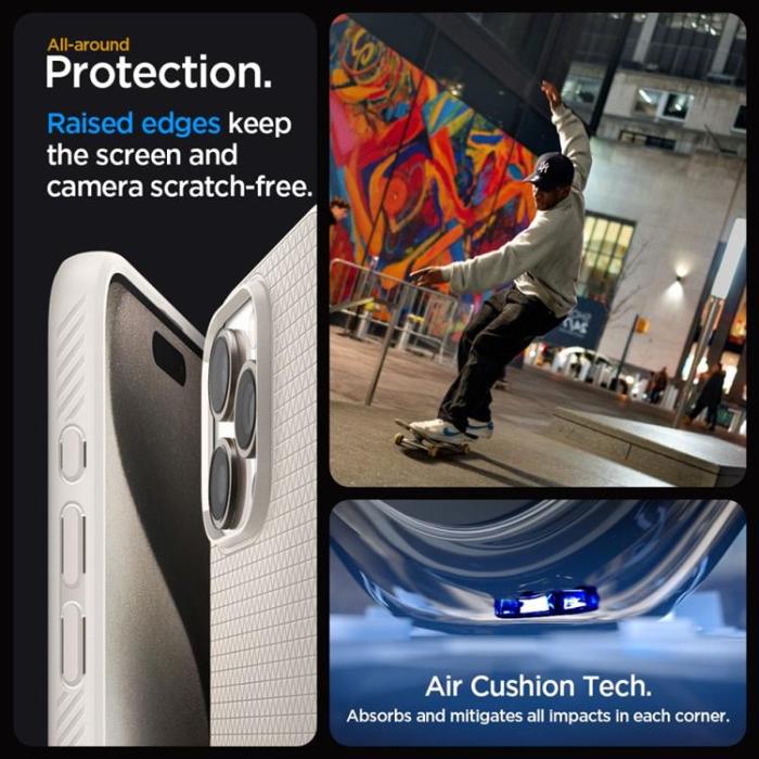 UTGATT - Spigen iPhone 15 Pro Max Mobilskal Liquid Air - Natural Titanium