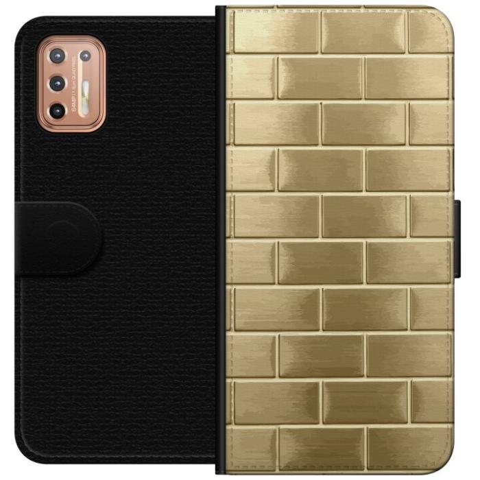 iSecrets - Plånboksfodral till Motorola Moto G9 Plus med Gyllene Murstenar