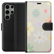Gustaf - Pl&aring;nboksfodral till Samsung Galaxy S23 Ultra med fejdande blommor