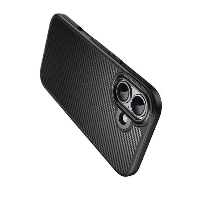 A-One Brand - iPhone 17 Mobilskal MagSafe Carbon Fiber Texture - Svart/Silver