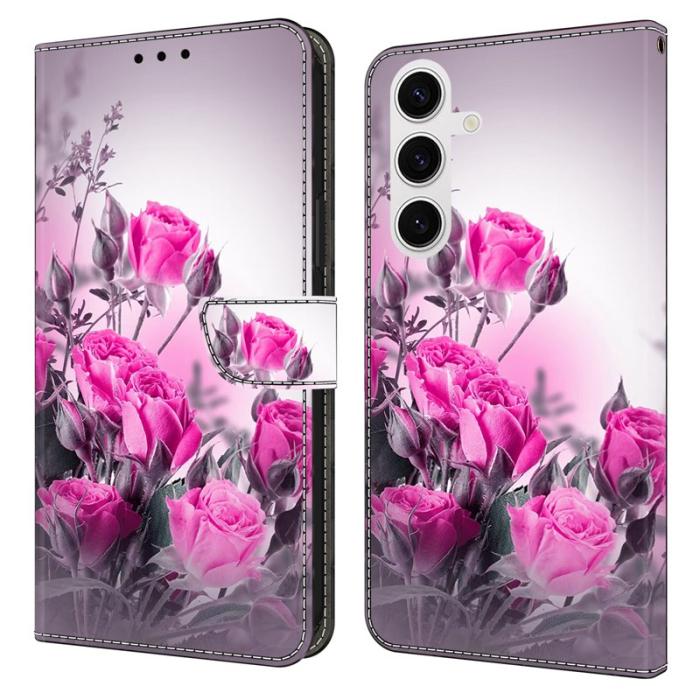 OEM - Plånboksfodral för Samsung Galaxy S26 Konstläder Stativ - Lila Blommor