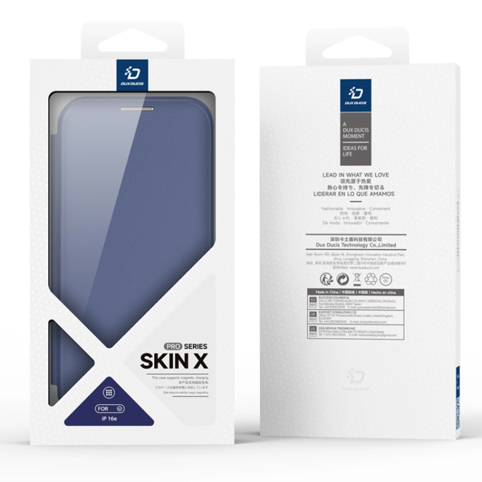 Dux Ducis - Dux Ducis iPhone 16e Plånboksfodral MagSafe Skin X Pro - Blå