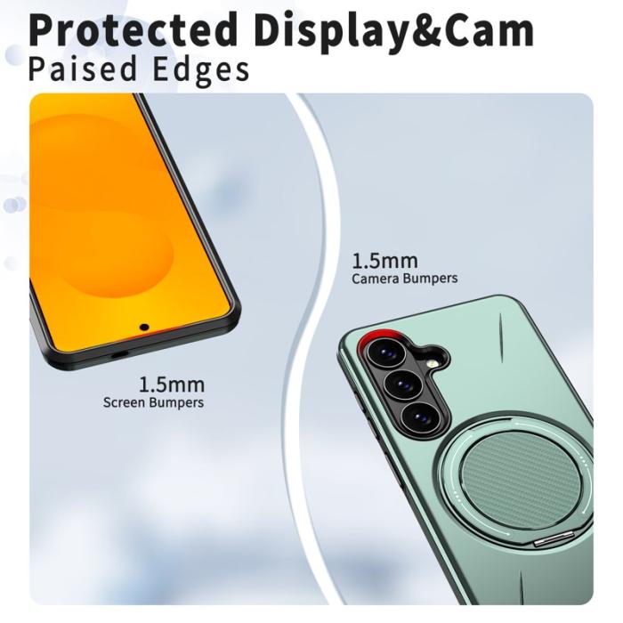 OEM - Mobilskal för Samsung Galaxy S26 Plus Magnetiskt Kickstand TPU + PC - Grön