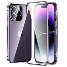 Taltech - [2in1] iPhone 14 Pro Max Mobilskal Och Härdat Glas Skärmskydd - Lila
