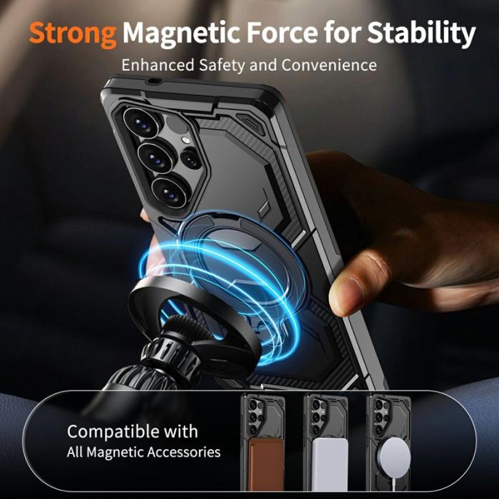 OEM - Mobilskal för Samsung Galaxy S26 Ultra Magnetiskt Ring Kickstand Plast - Svart