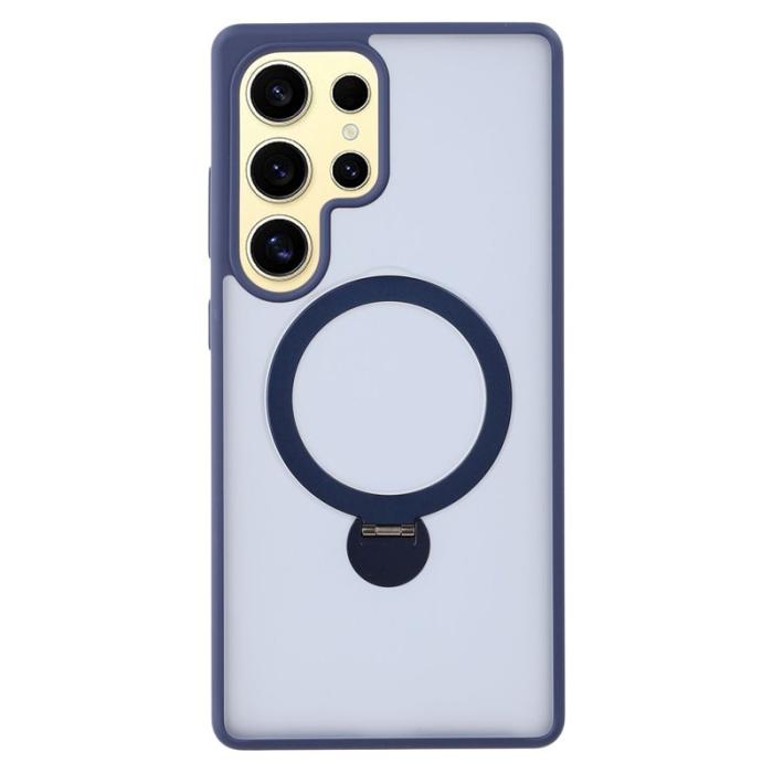 OEM - Mobilskal för Samsung Galaxy S26 Ultra Magnetiskt Ring Kickstand TPU + PC - Blå