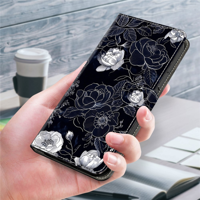 A-One Brand - Galaxy A17 5G Konstläder Plånboksfodral Pattern Printing - Vintage Flowers