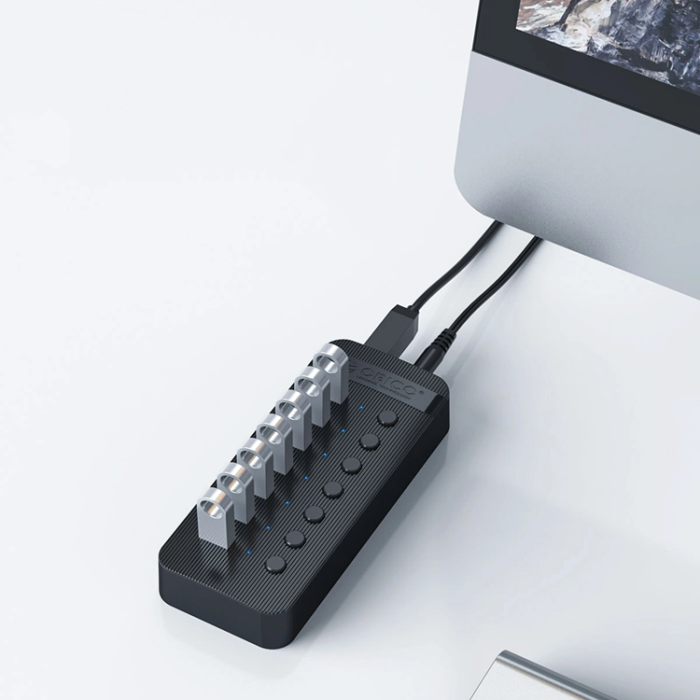 ORICO - Orico Hubb 13xUSB-A 3.0 med Strömbrytare - Svart