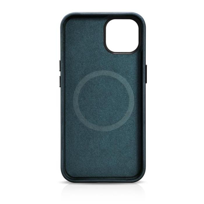 ICARER - iCarer iPhone 14 Plus Skal Magsafe Äkta Läder Oil Wax - Mörkblå